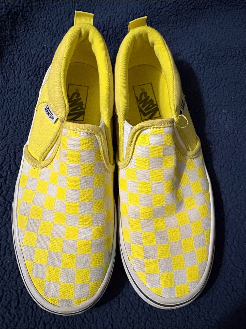 Vans Kids Slip-On Checkerboard Sneakers - Yellow & White
